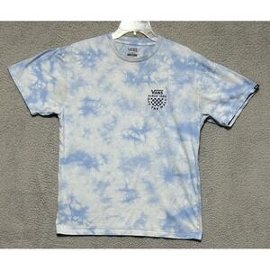 Vans Mens Blue Tie Dye Logo Graphic Shirt Size L‎ Cloudy Blue Sky Graphic